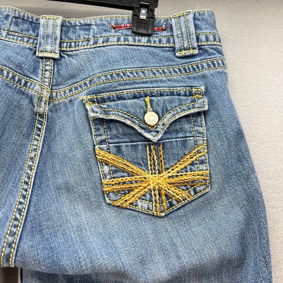 Vigoss Women's Denim Shorts Size 13/14 Embroidered Button Flap Pockets - Picture 10 of 13